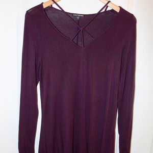 Express Plum Purple Cage Front Swing Dress